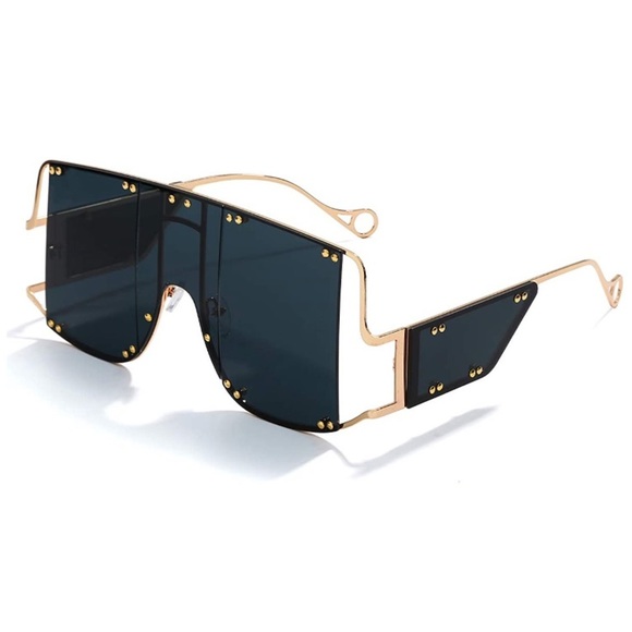 Vintage UV400 Square Oversize Sunglasses Men Women